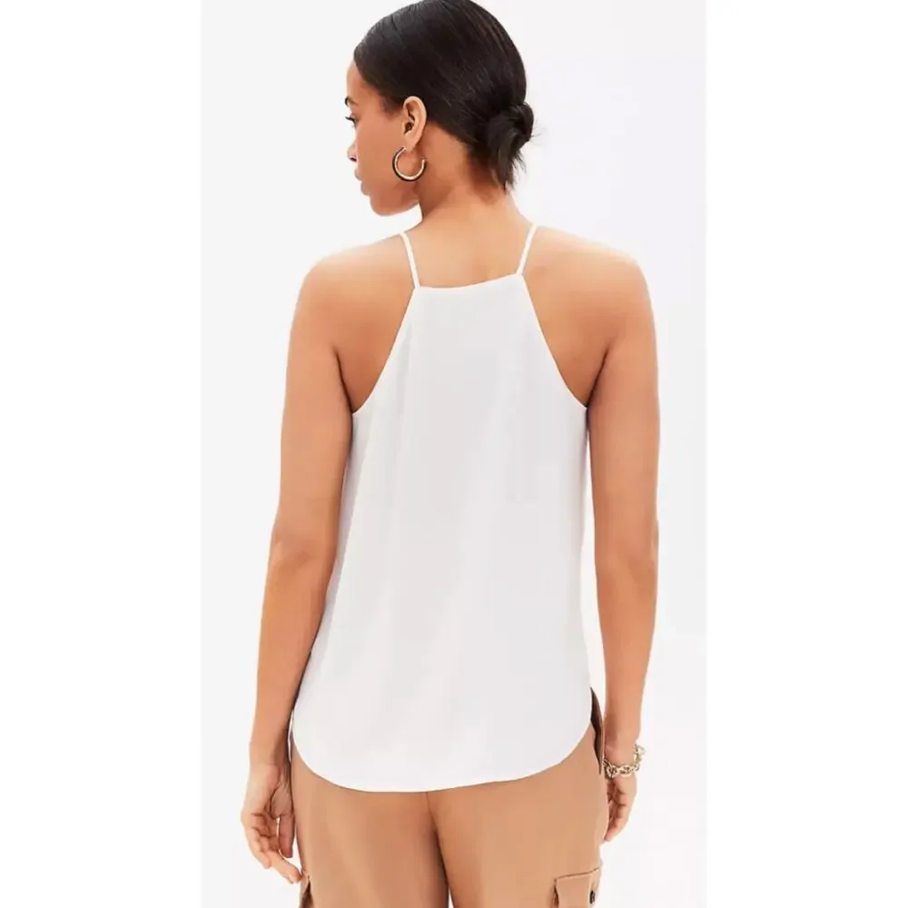 Loft Womens Slip Top Cream Sz. Small Sheer with Full Lining Feminine Lightweight - Picture 11 of 12